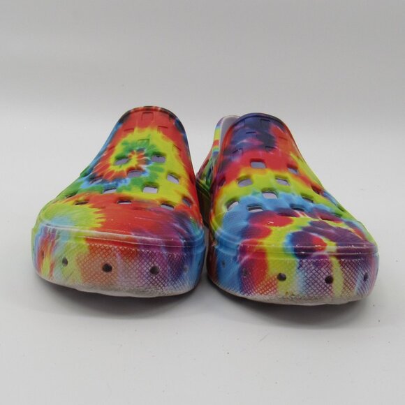 Vans Off The Wall Tie-Dye Colorful Rainbow Kids Slip-On Shoes Size 1 Unisex - Picture 3 of 10